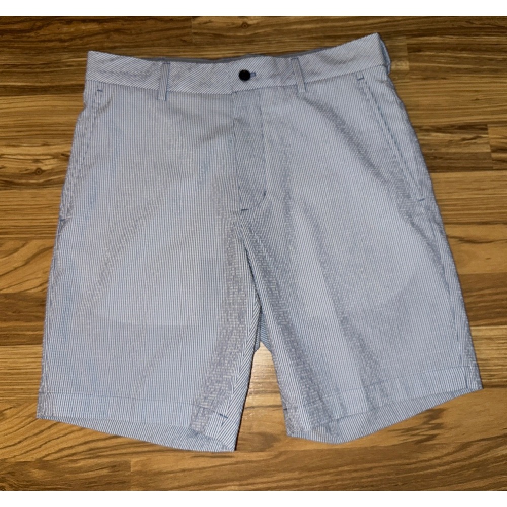 Walter Hagen Shorts Men's Blue Striped 9" Inseam Majors 11 Golf Chino Striped 30